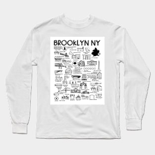 Brooklyn NY Map Long Sleeve T-Shirt